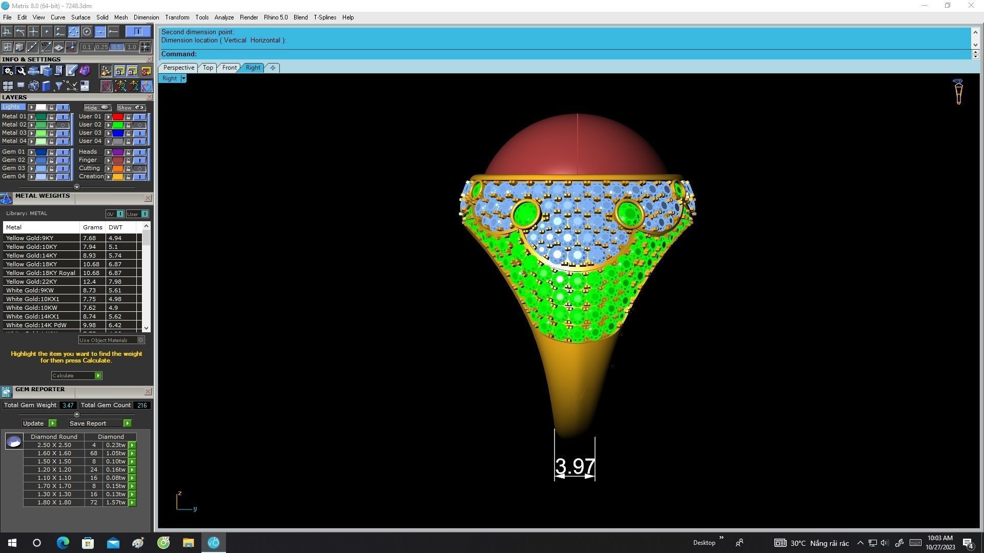 A7248 Oval Ruby Diamond Vintage Ring for Men 3D Model 3D print model_7