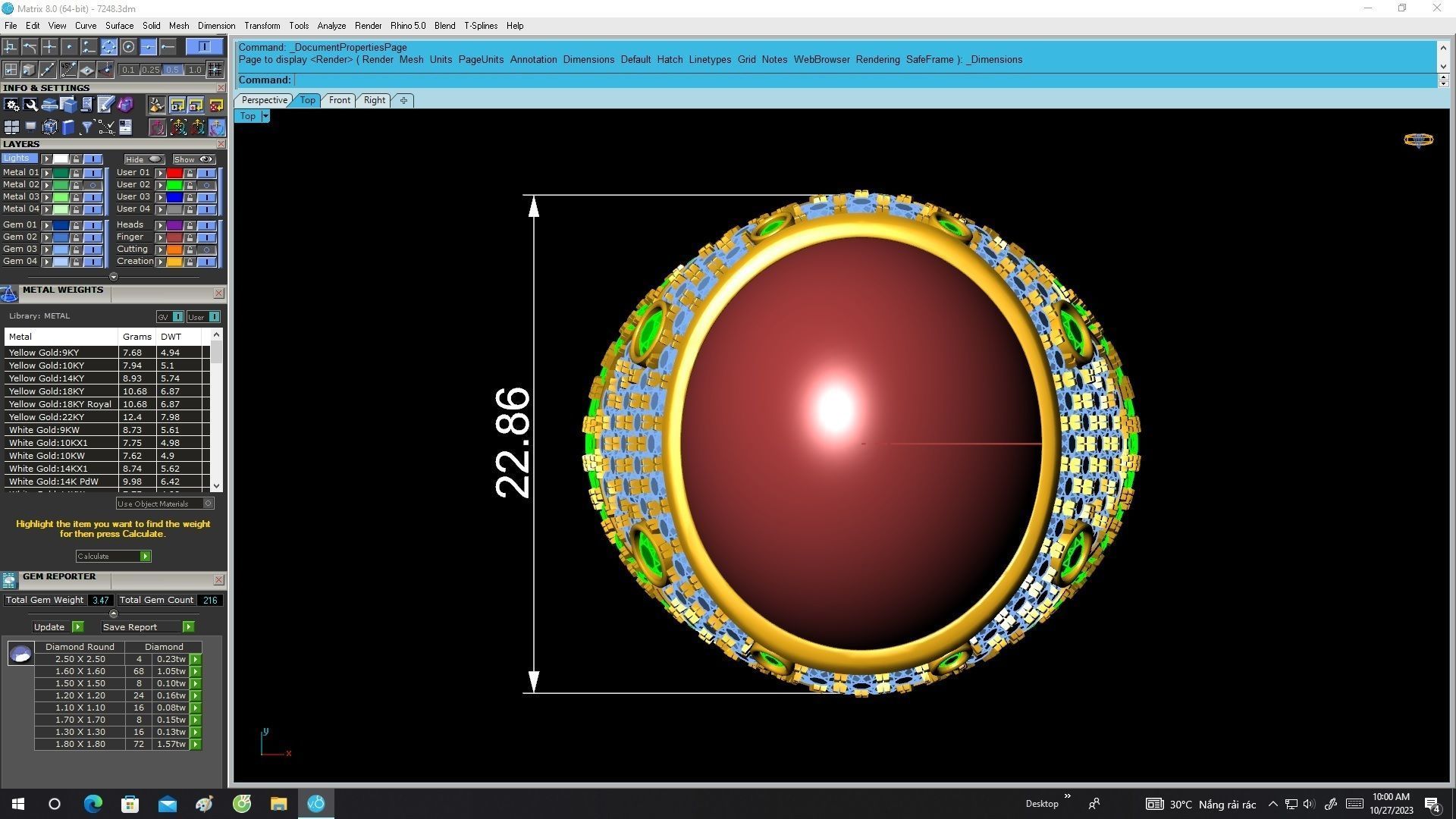 A7248 Oval Ruby Diamond Vintage Ring for Men 3D Model 3D print model_5