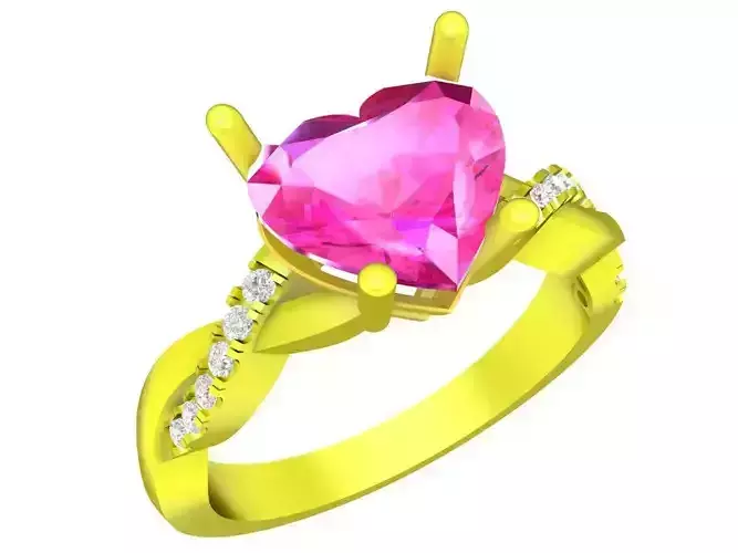 A7251 Heart Diamond Engagement Ring For Women