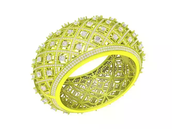 A7252 Asian Style Diamond Eternity Lattice Bangle Bracelets