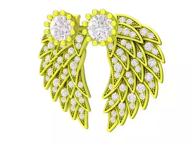 A7253 Diamond Angel Wings Earrings