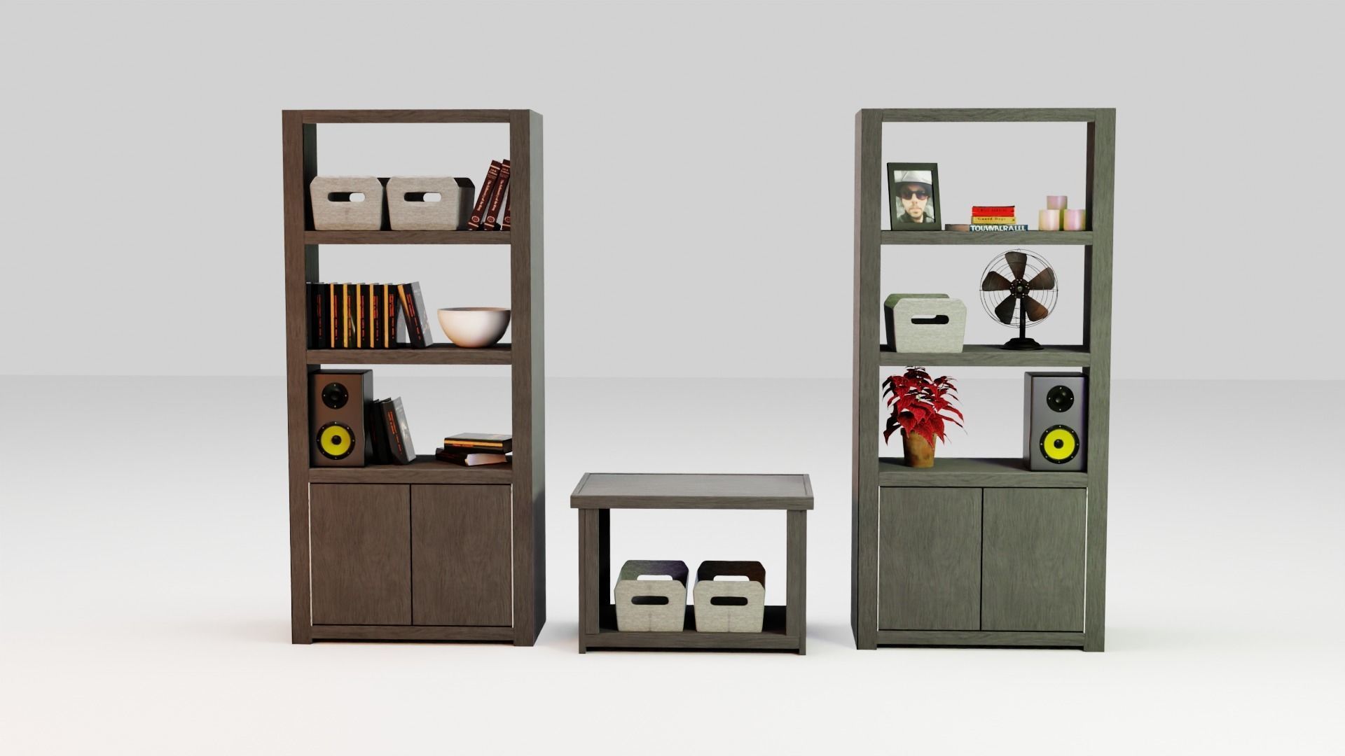 Shaker Style Shelves 3D model_5