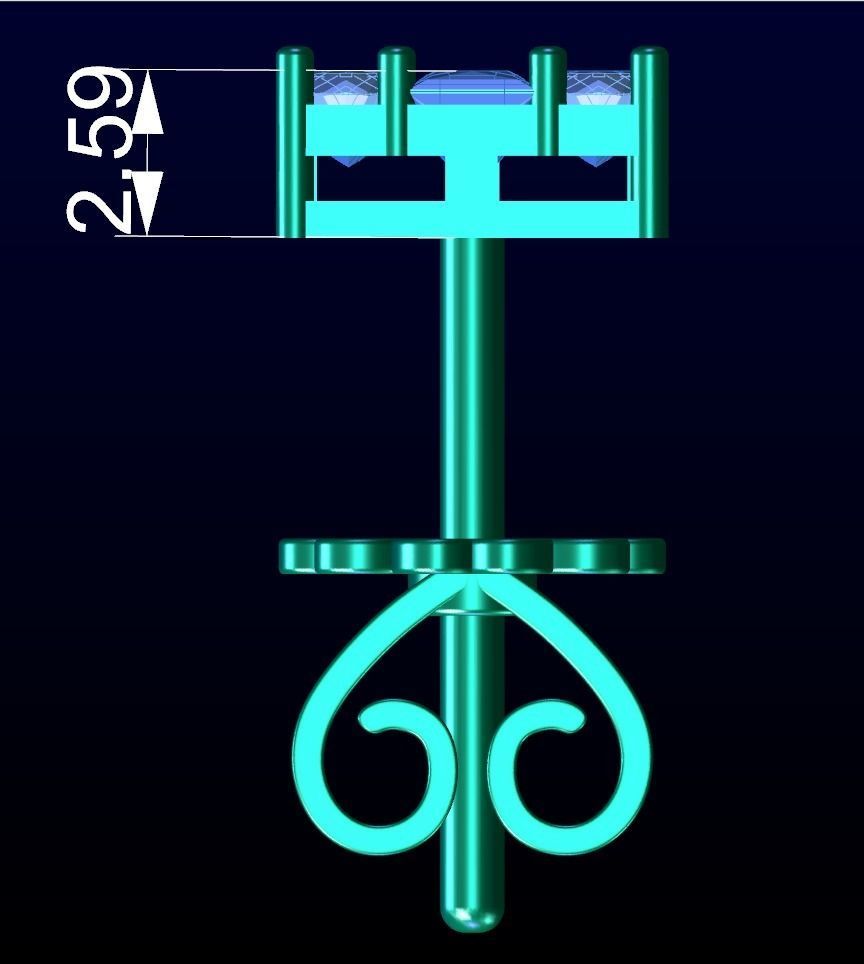 Diamond Cluster Stud Earrings 3 Free 3D print model_3