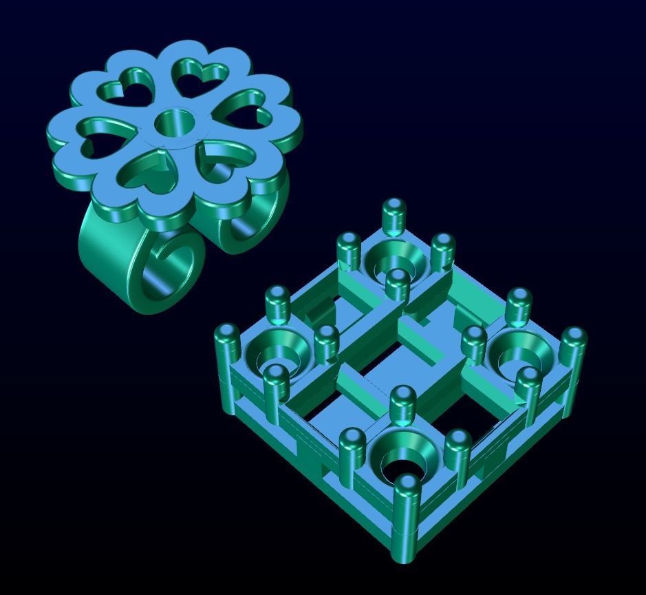 Diamond Cluster Stud Earrings 3 Free 3D print model_5