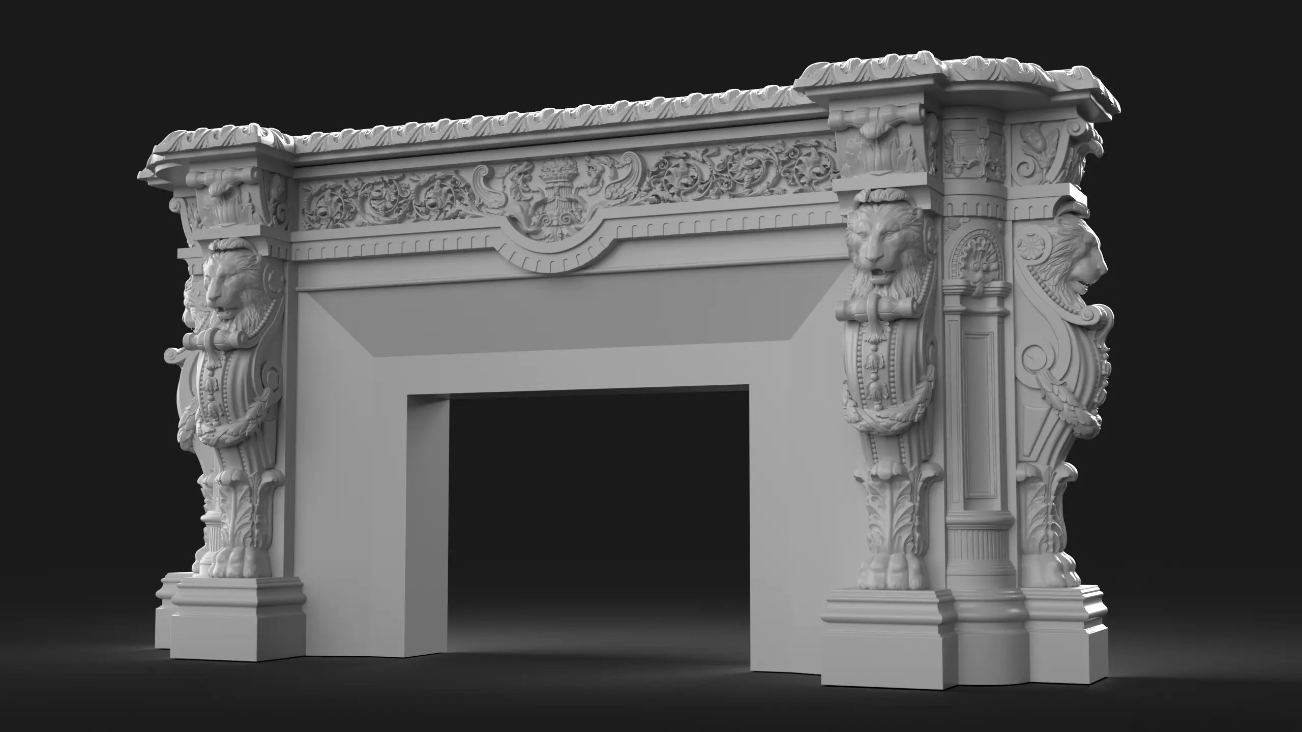 CNC Fireplace Sculpted Ornament set vol 1 3D print model_0