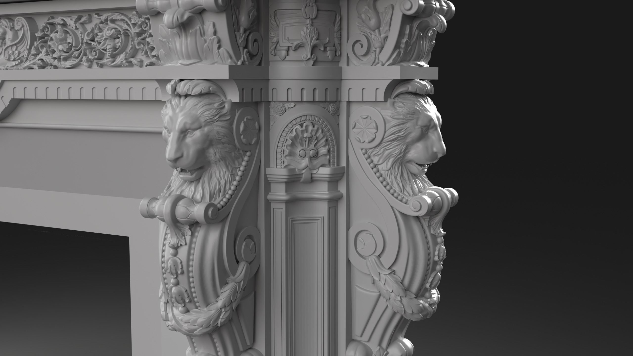 CNC Fireplace Sculpted Ornament set vol 1 3D print model_1