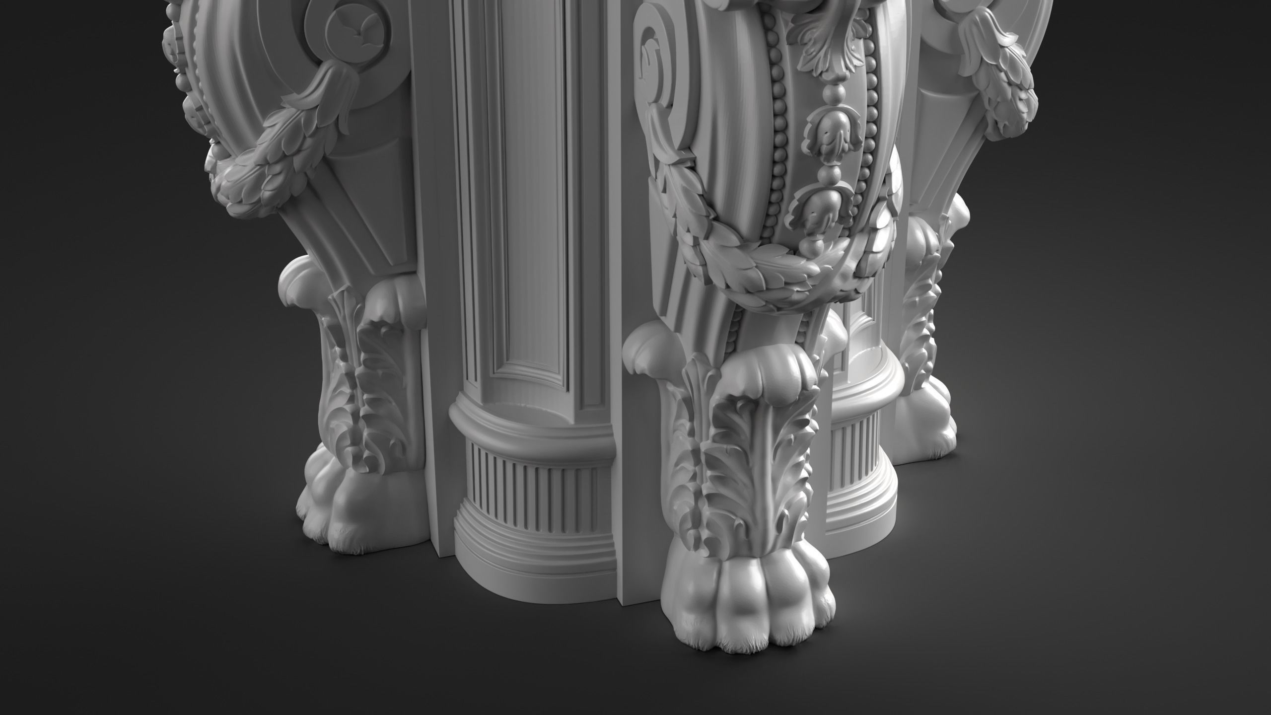 CNC Fireplace Sculpted Ornament set vol 1 3D print model_8