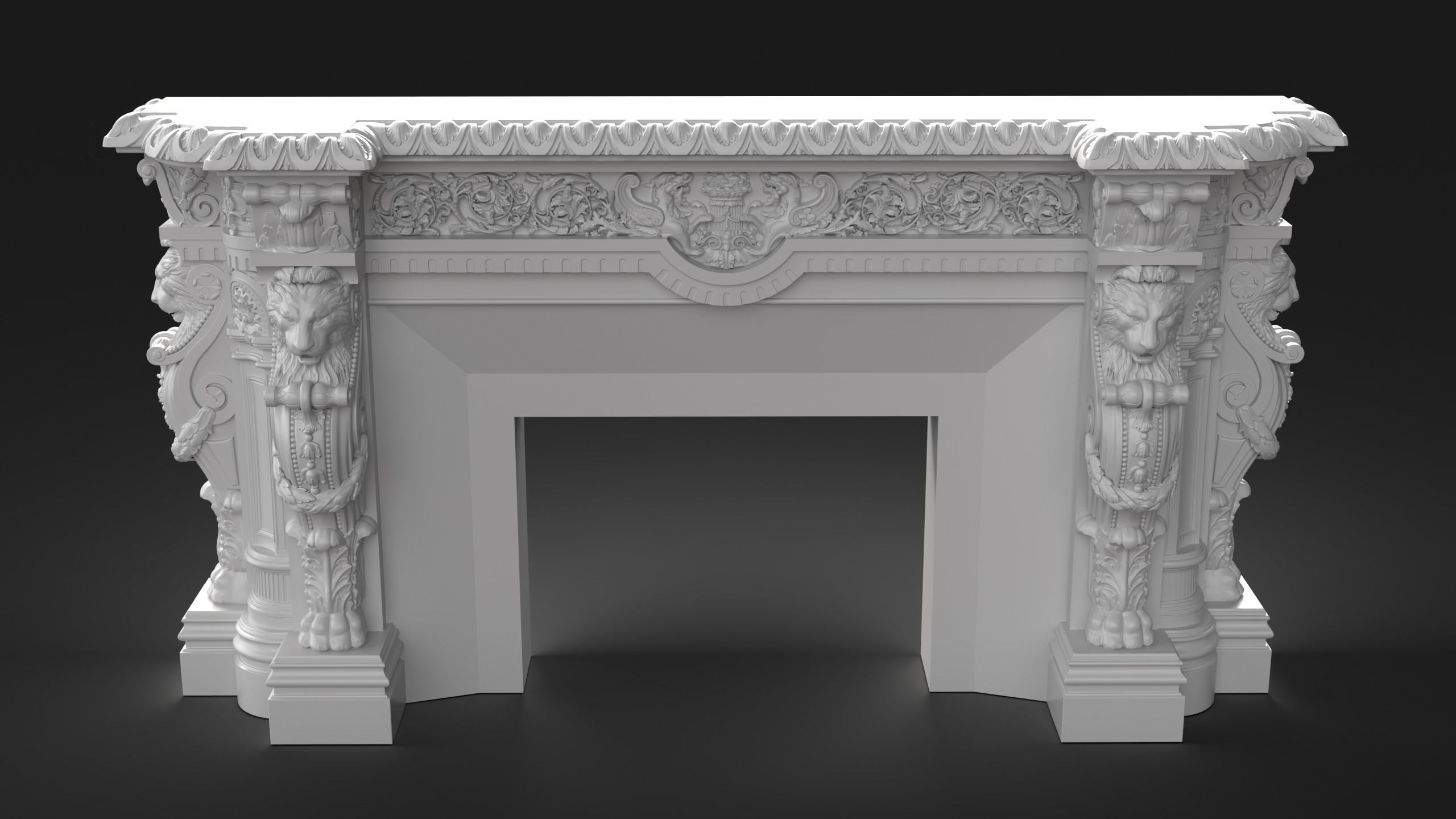 CNC Fireplace Sculpted Ornament set vol 1 3D print model_5
