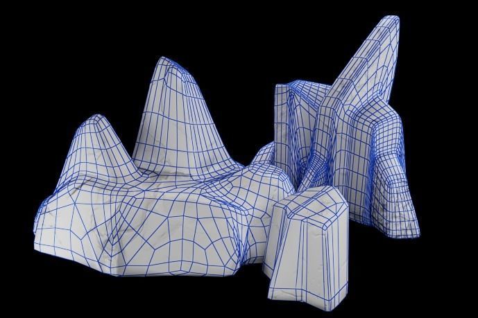 15 Stylized Rocks 3D Model - Vol 01 Low-poly 3D model_8