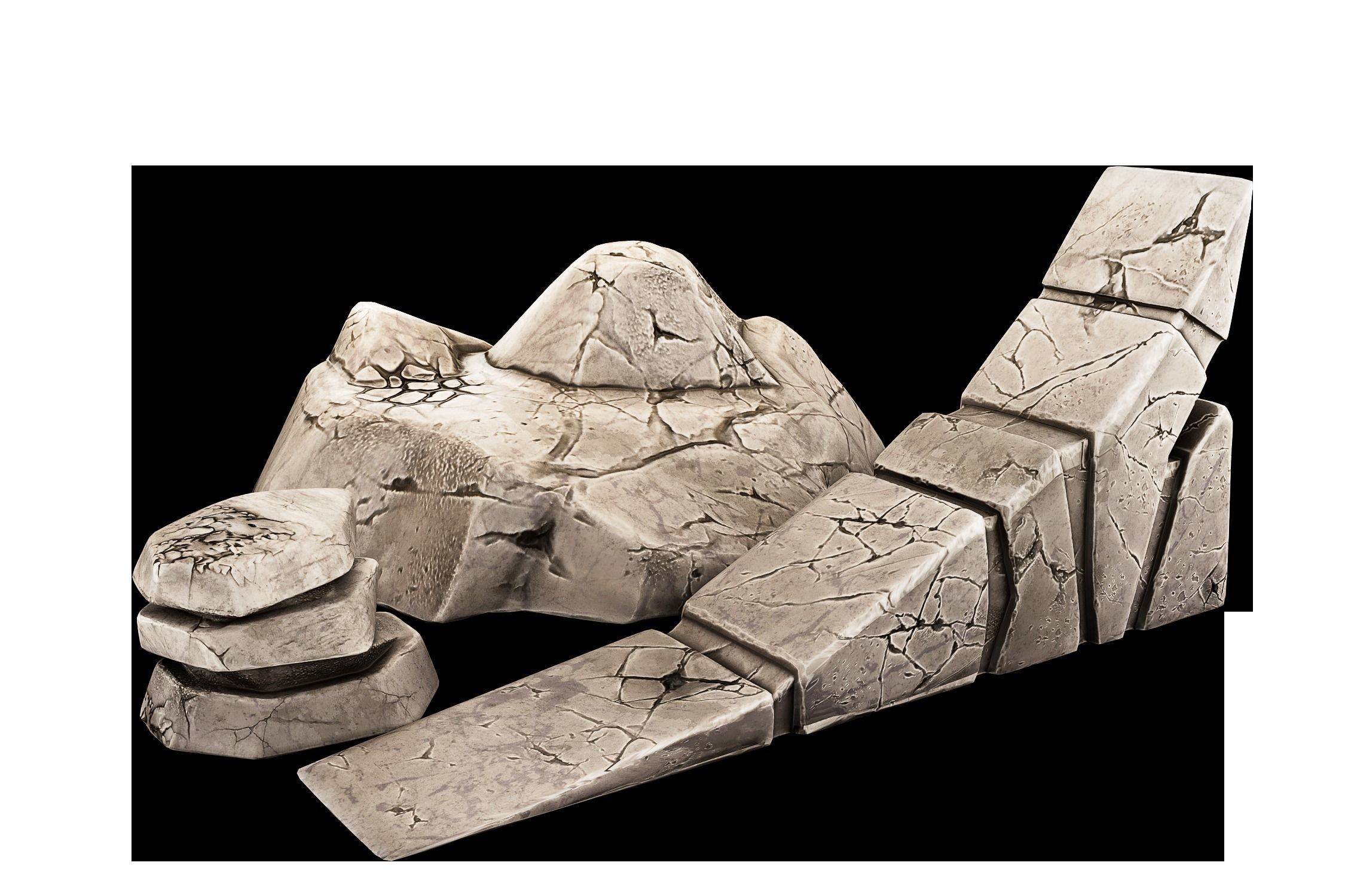 15 Stylized Rocks 3D Model - Vol 01 Low-poly 3D model_3