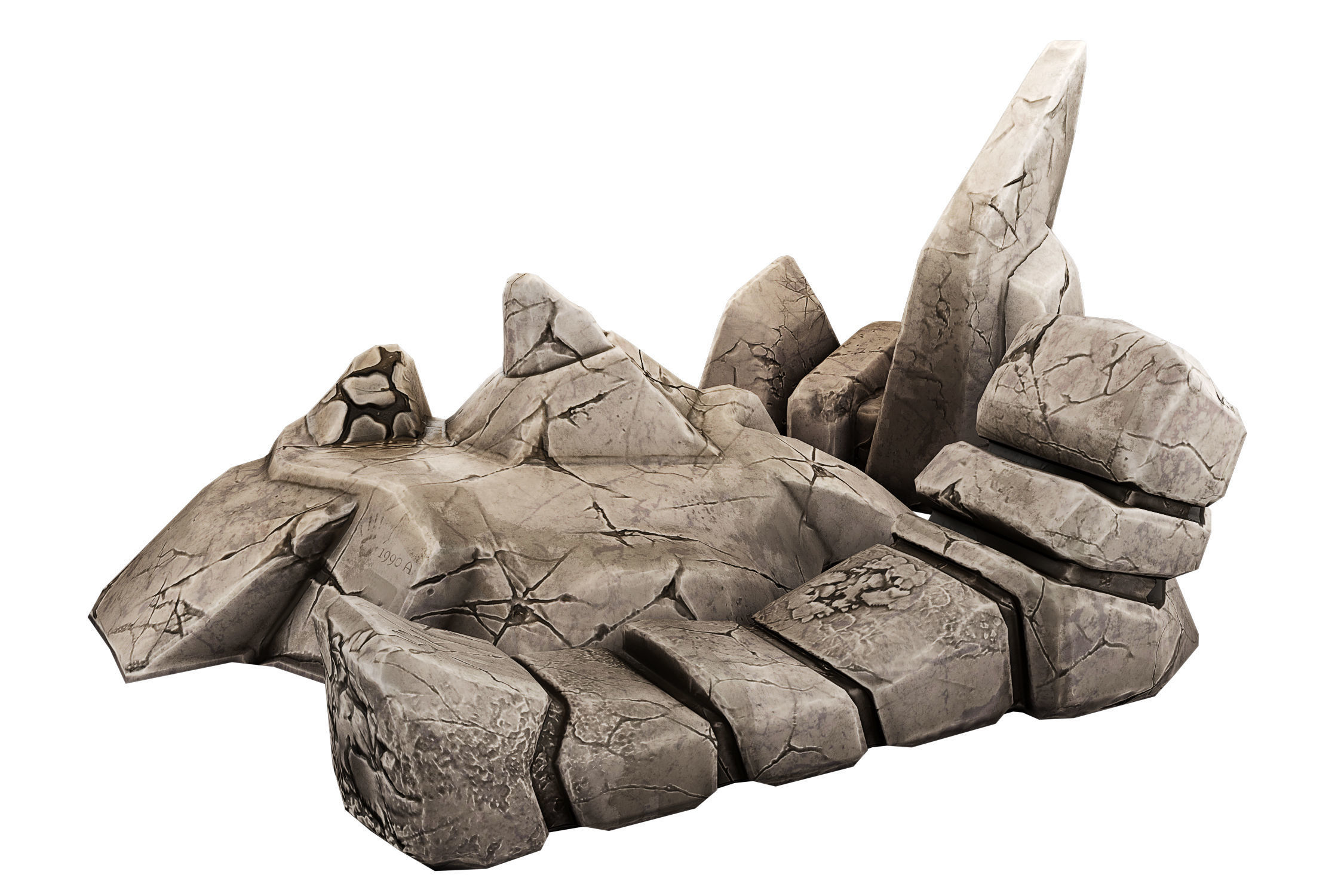 15 Stylized Rocks 3D Model - Vol 01 Low-poly 3D model_5