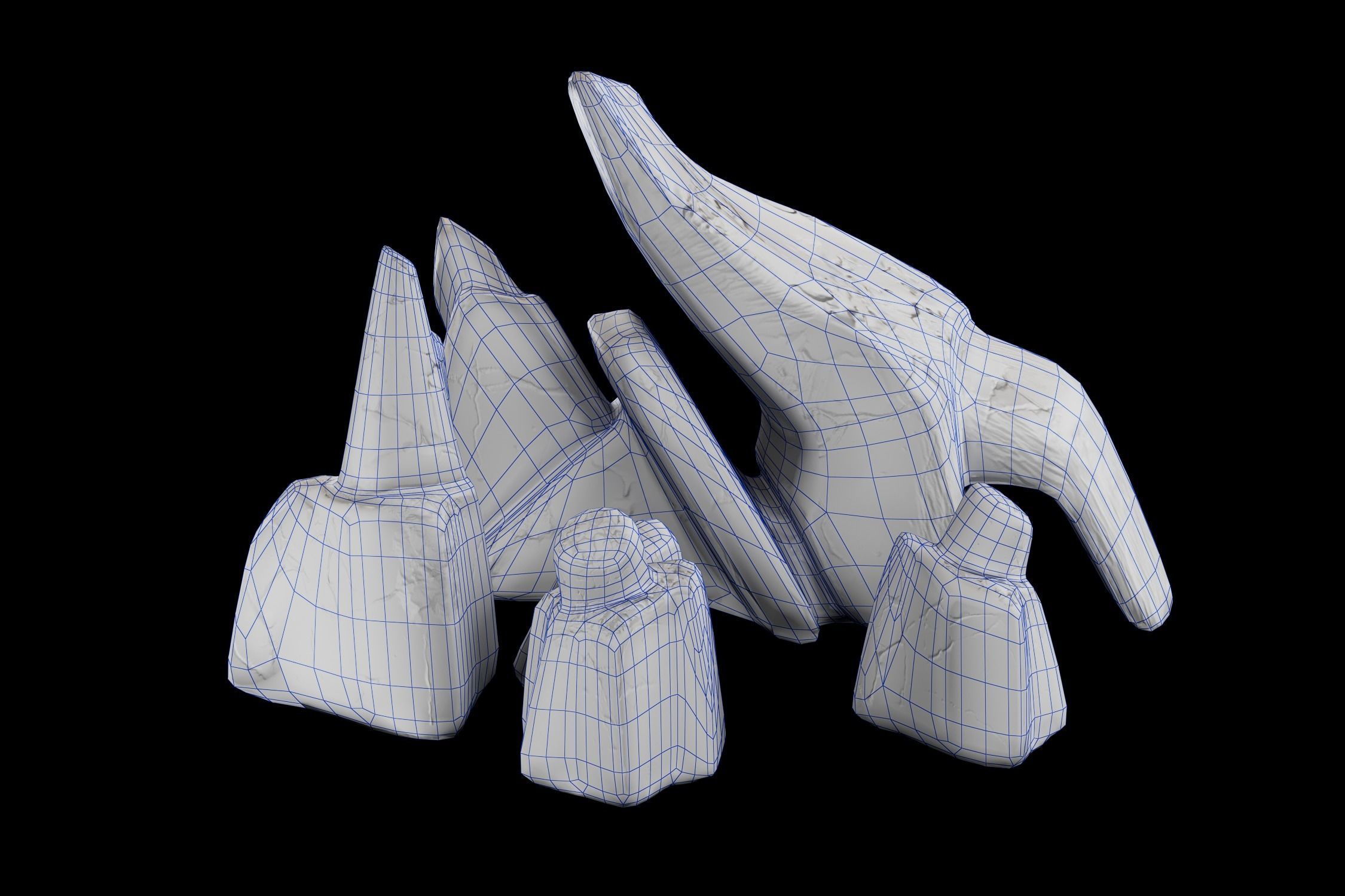 15 Stylized Rocks 3D Model - Vol 01 Low-poly 3D model_10