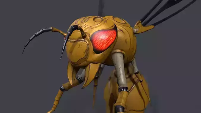 Robot Wasp Low-poly 3D model