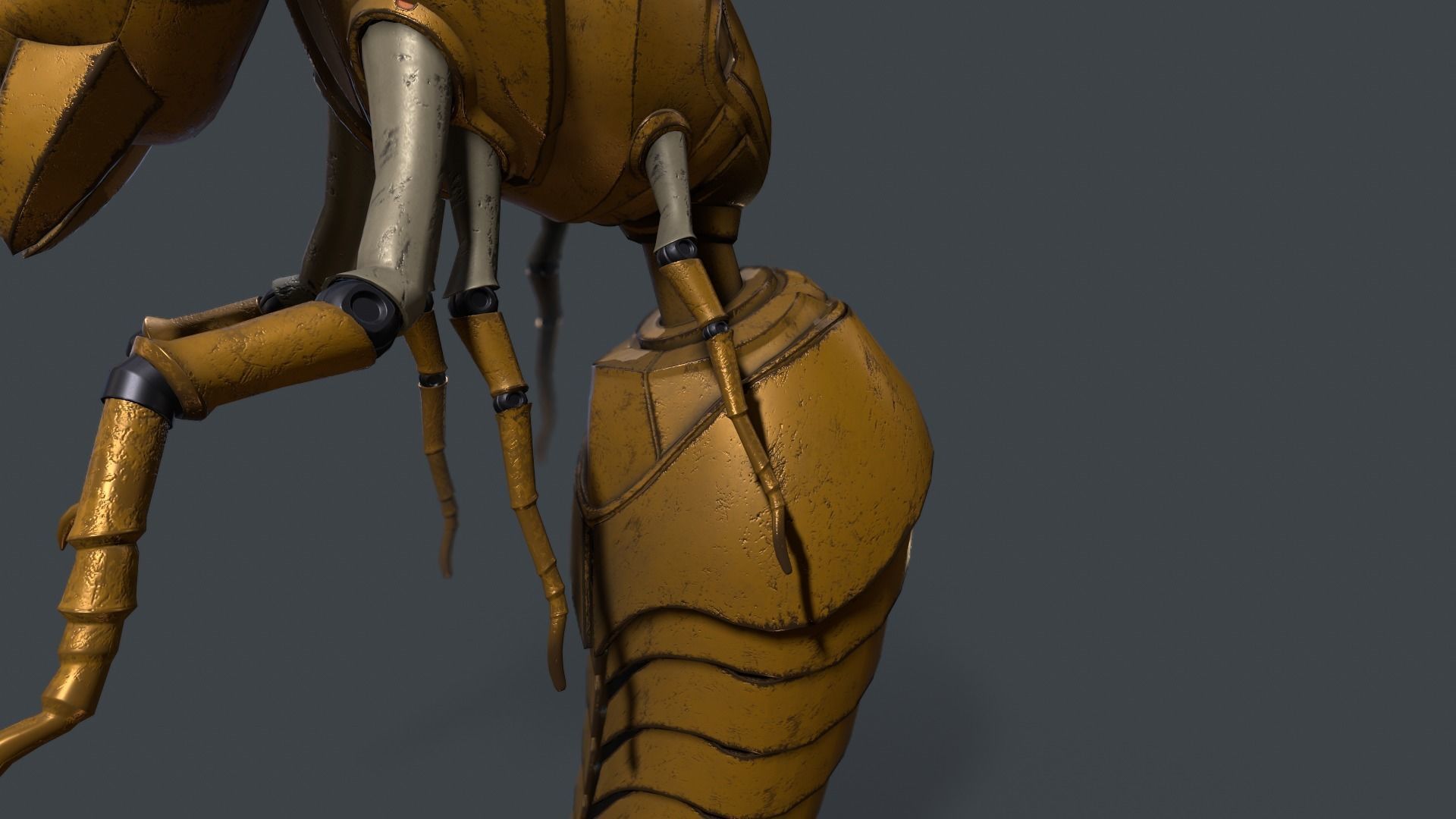 Robot Wasp Low-poly 3D model_2