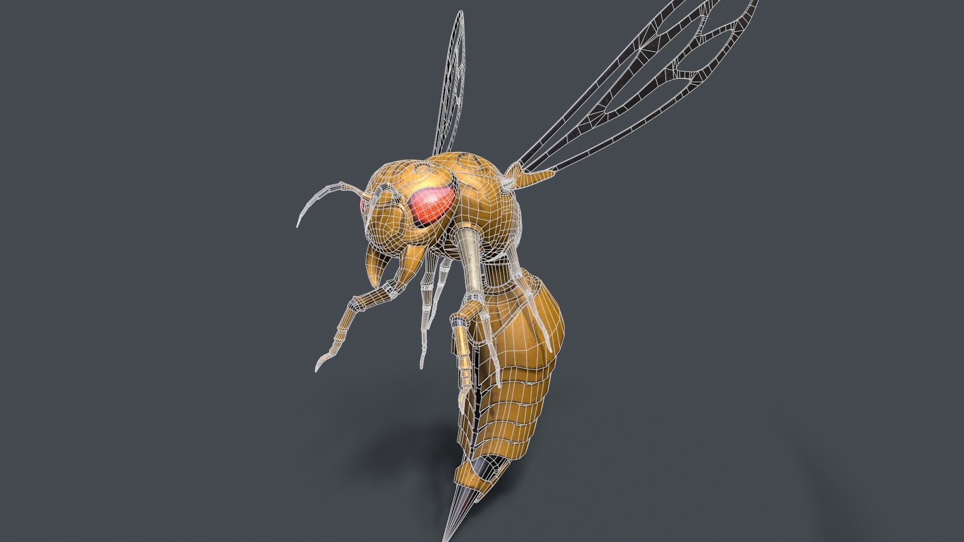 Robot Wasp Low-poly 3D model_6