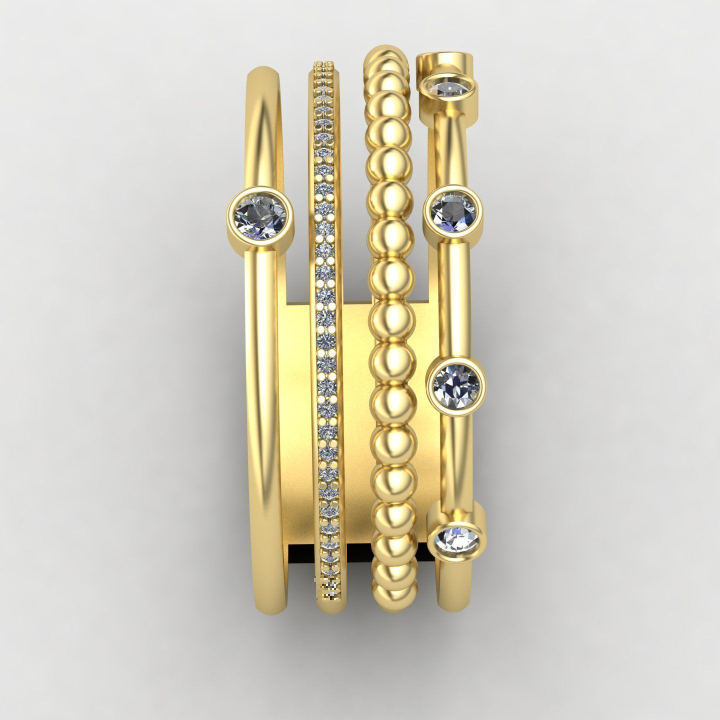 woman ring 3D print model_3