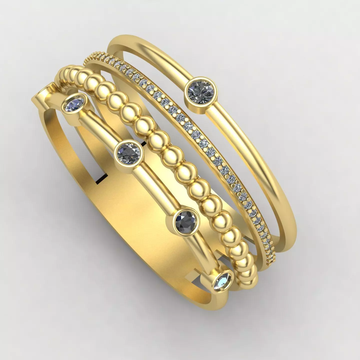 woman ring 3D print model_0