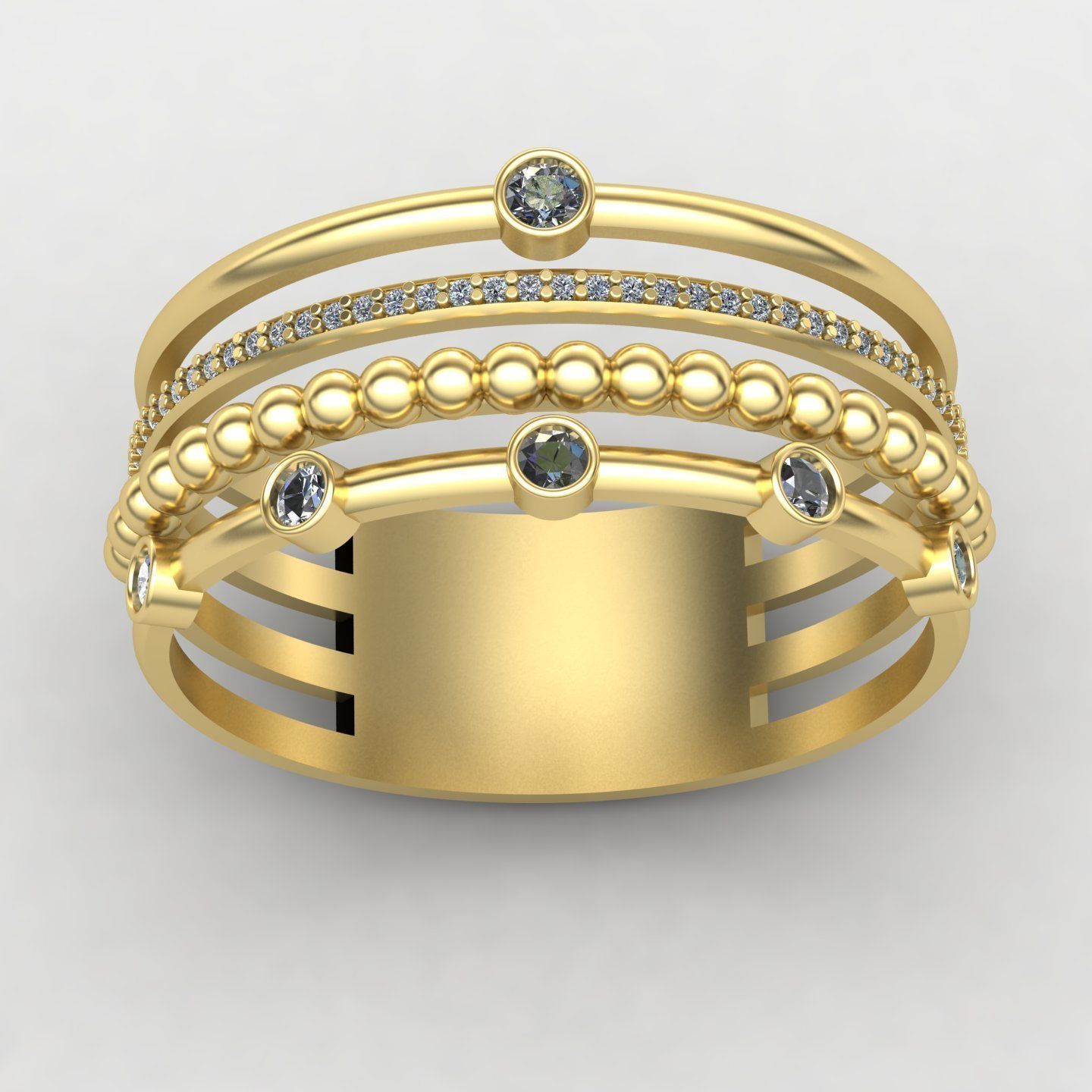 woman ring 3D print model_4