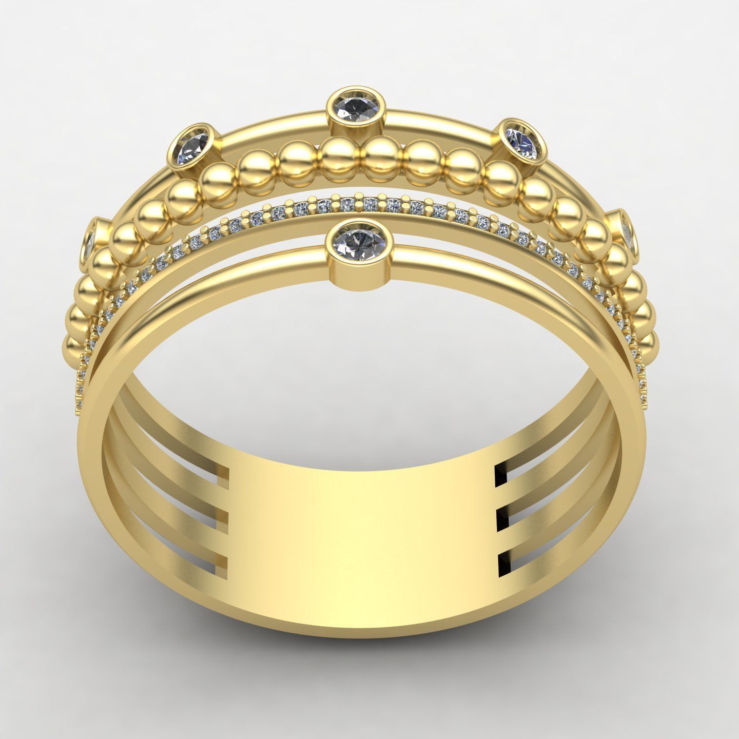 woman ring 3D print model_5