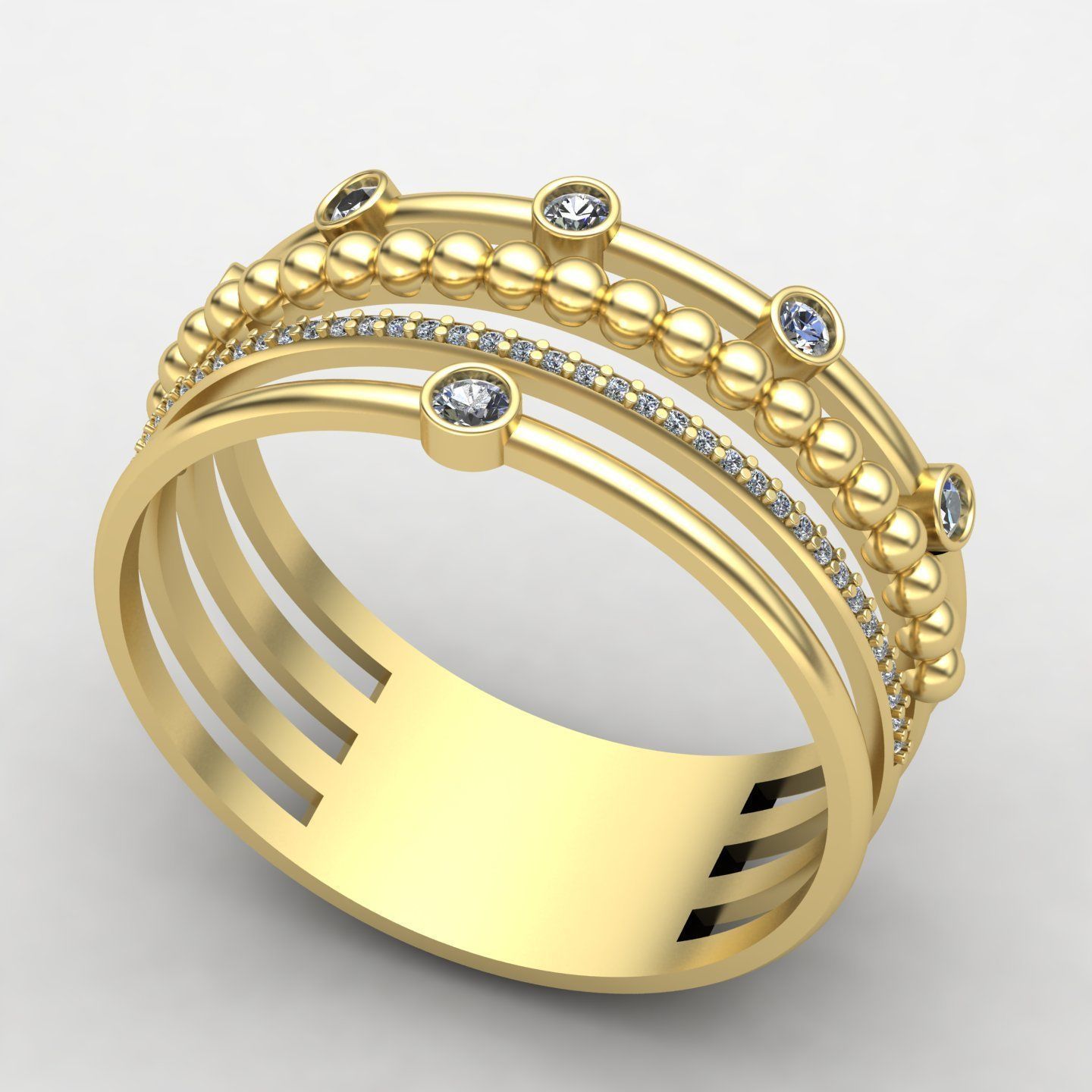 woman ring 3D print model_6