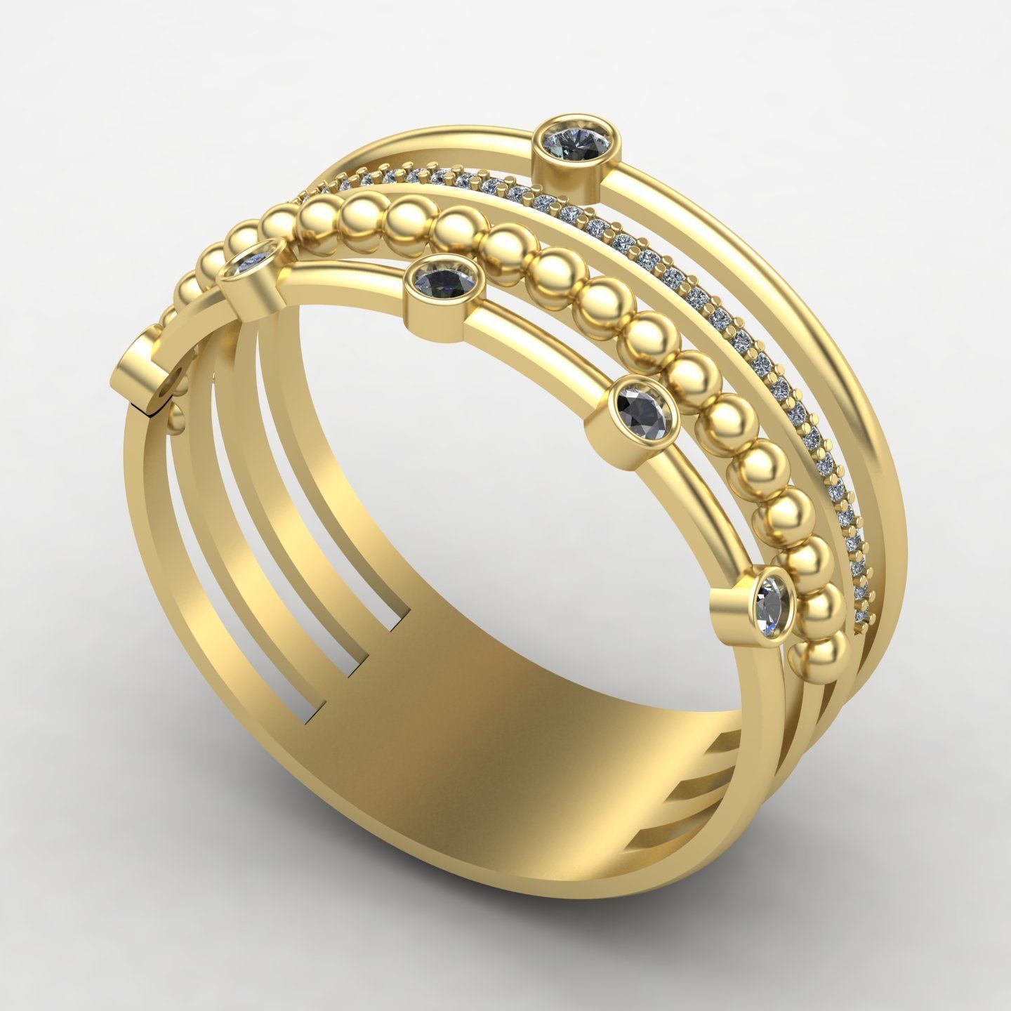 woman ring 3D print model_2