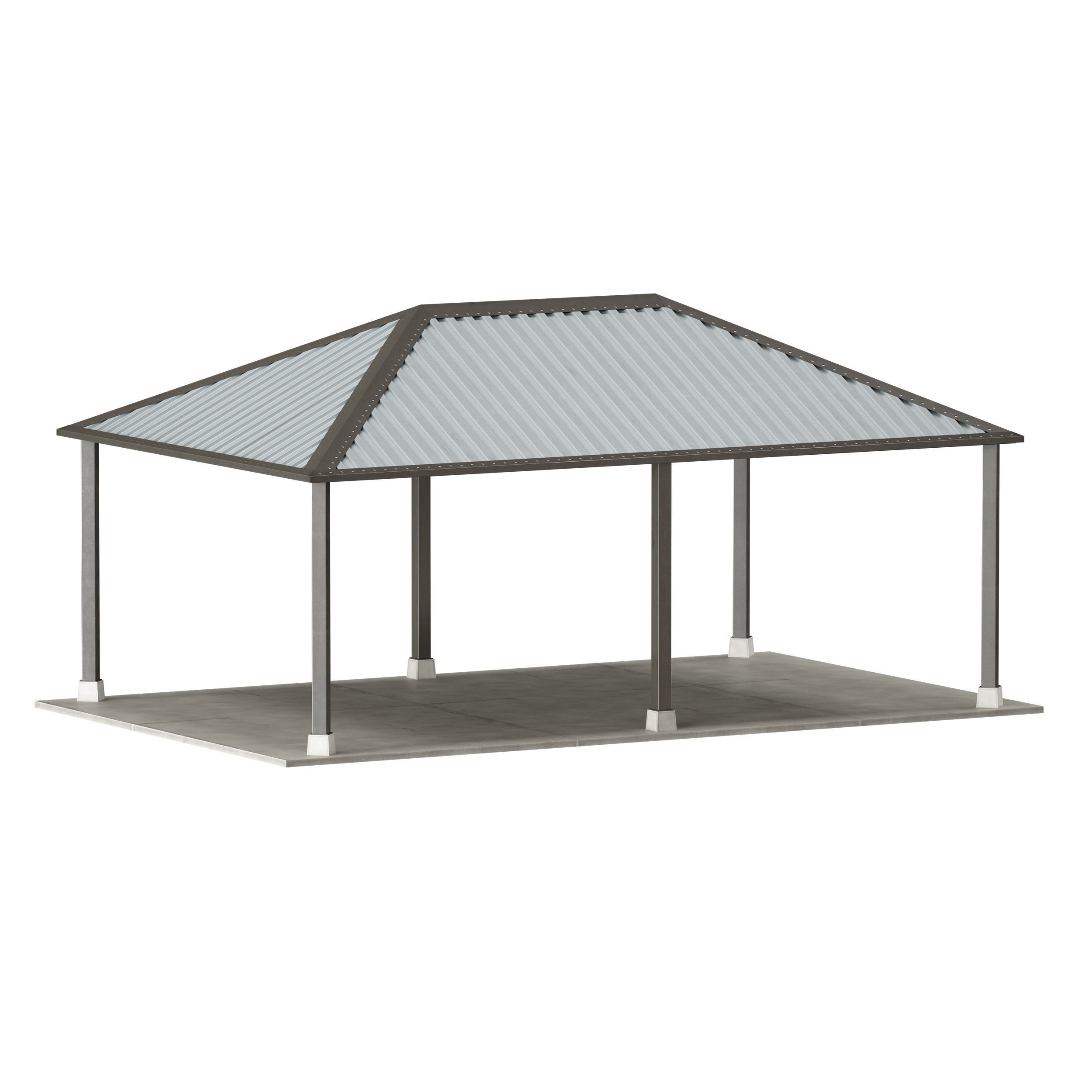 Metal Canopy Gazebo Roof 3D model_6