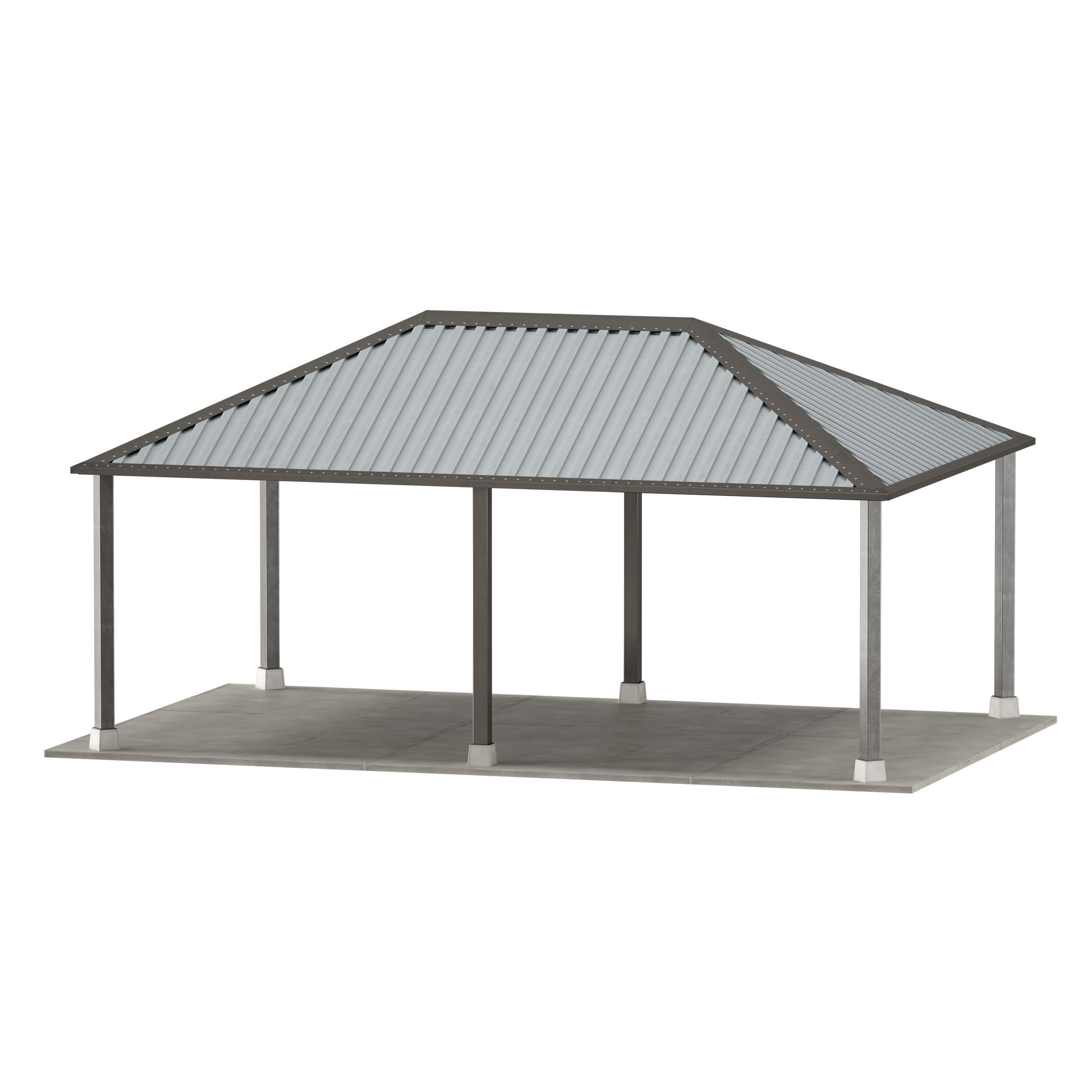 Metal Canopy Gazebo Roof 3D model_7