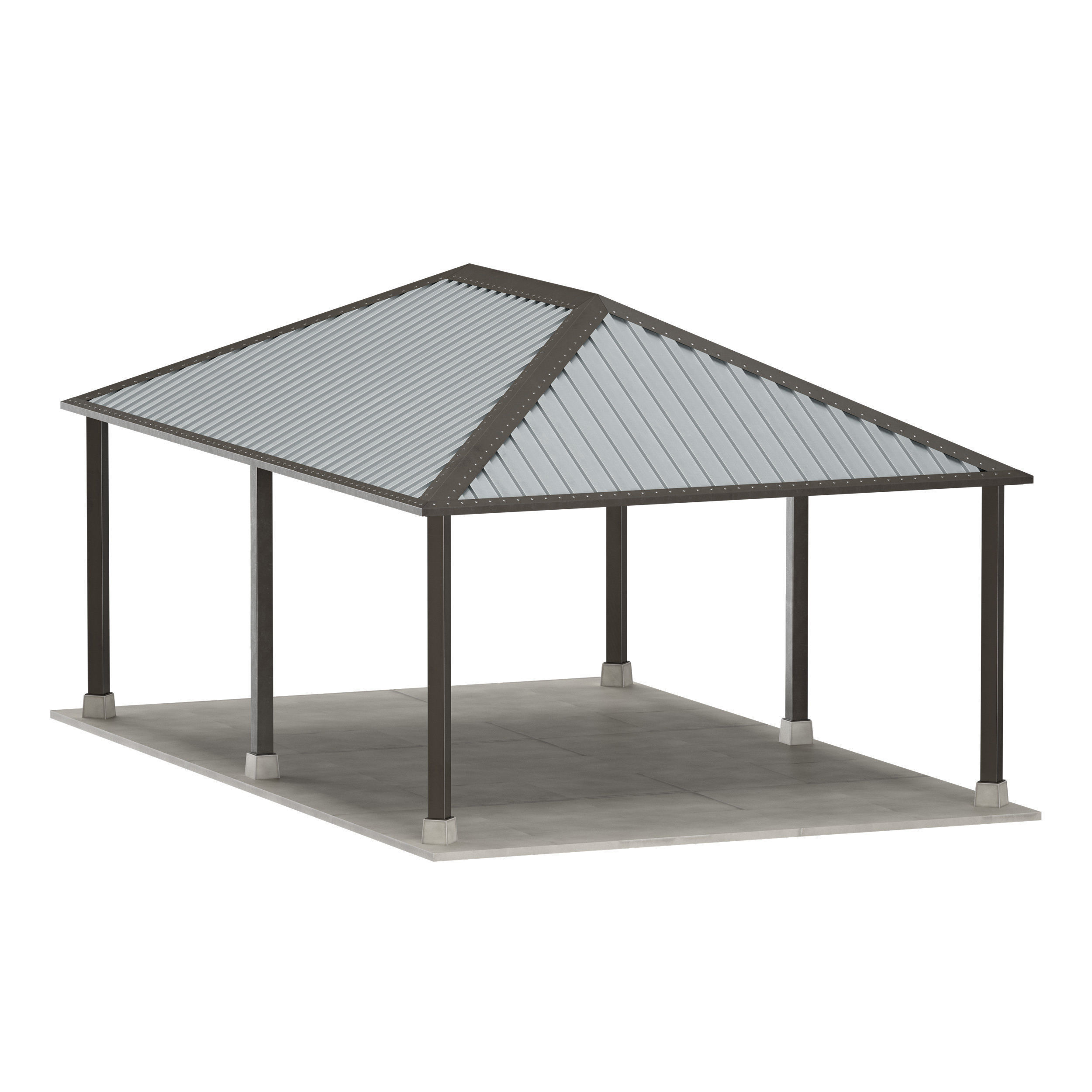 Metal Canopy Gazebo Roof 3D model_8