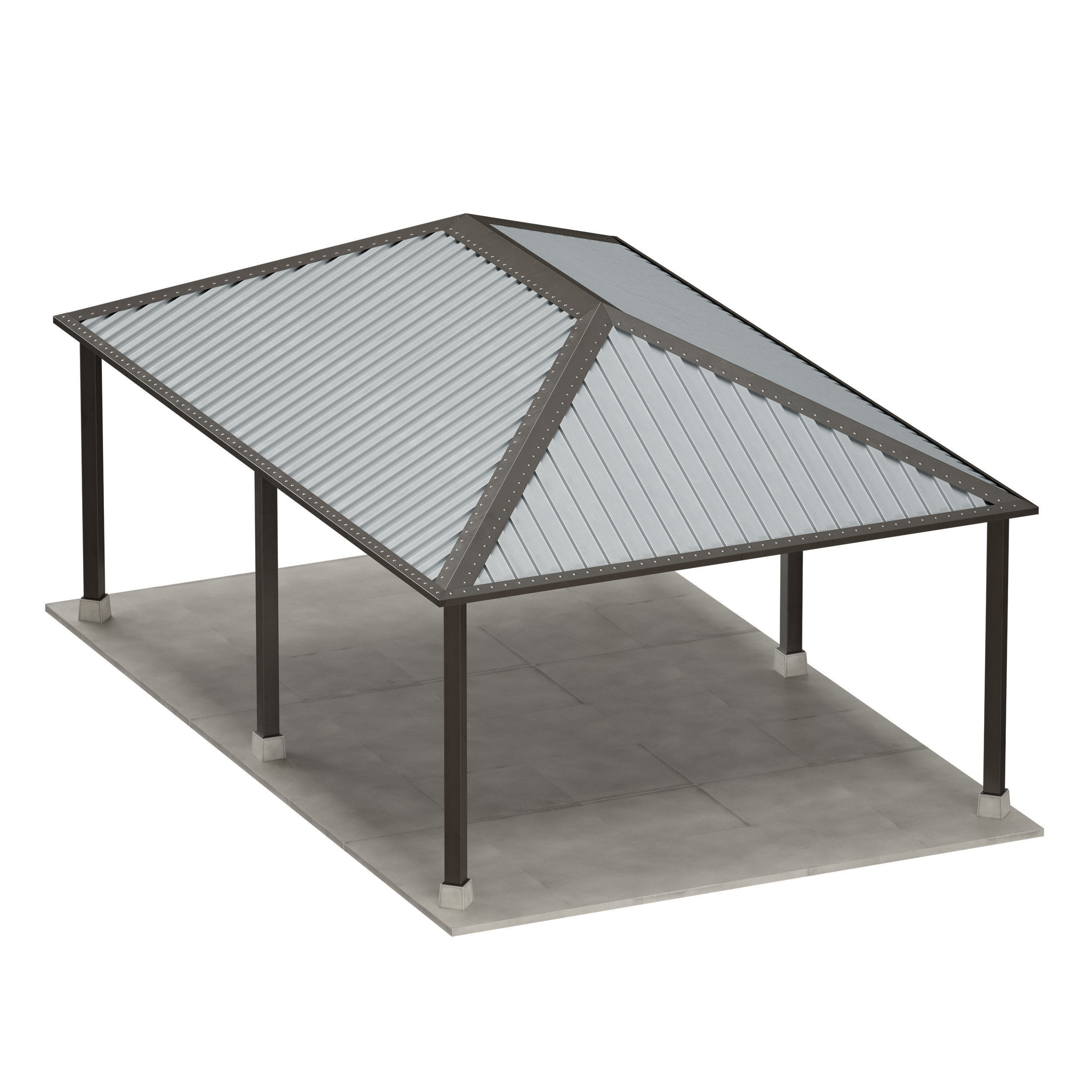 Metal Canopy Gazebo Roof 3D model_9