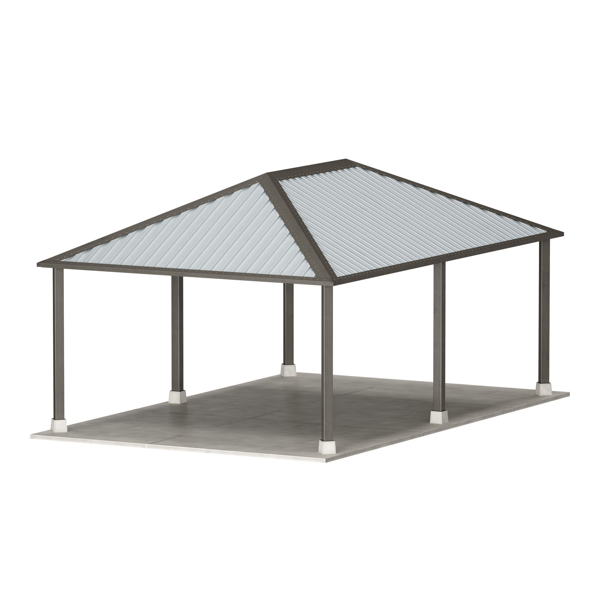 Metal Canopy Gazebo Roof 3D model_1