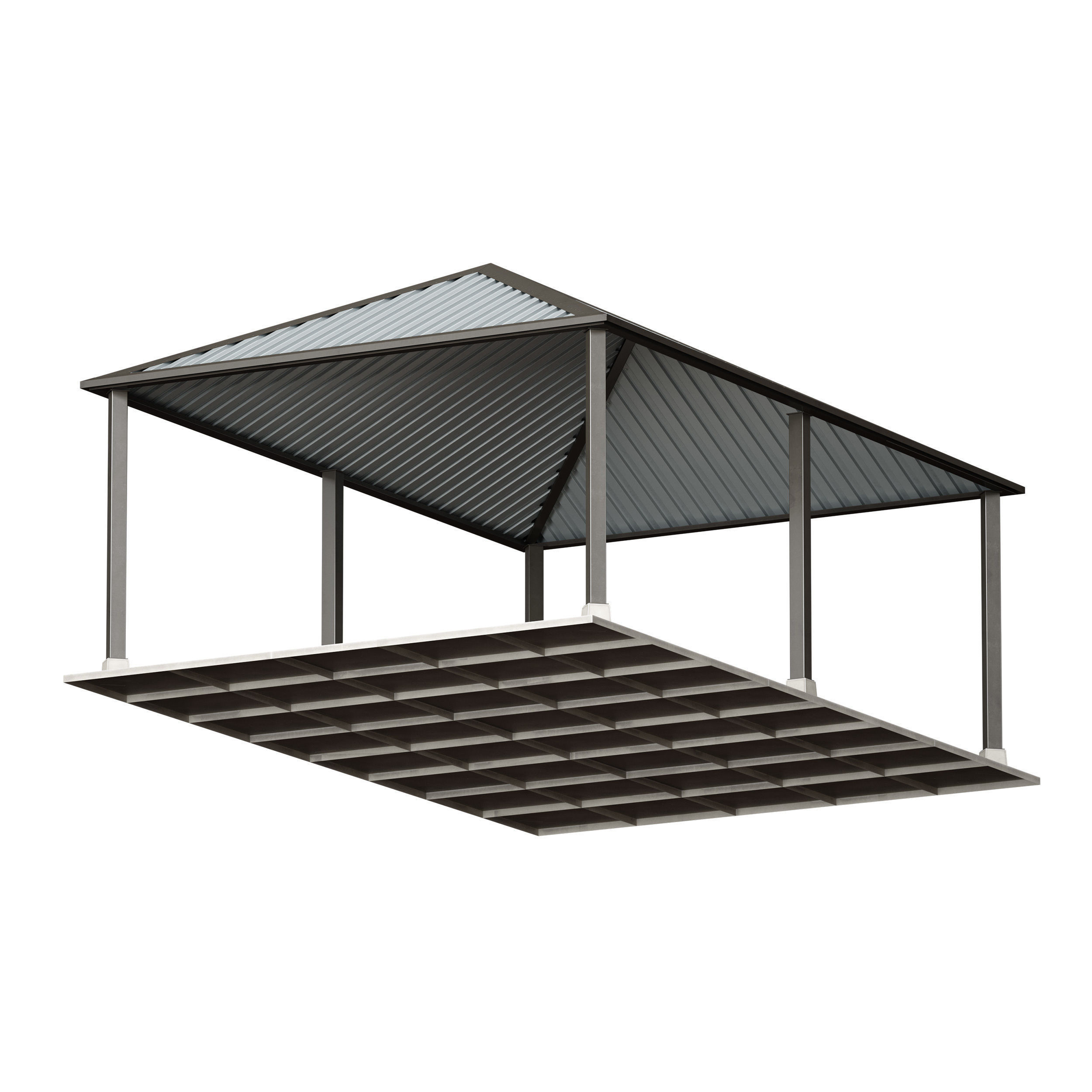 Metal Canopy Gazebo Roof 3D model_3