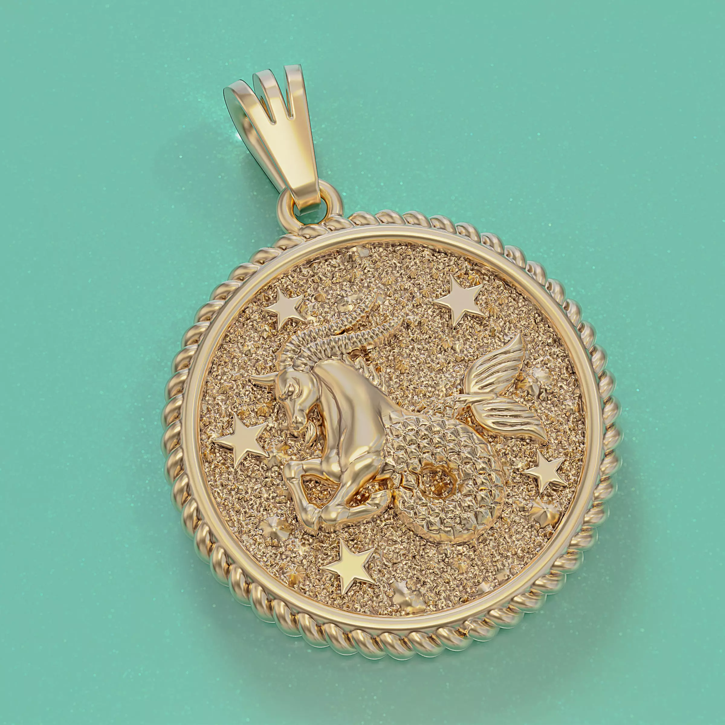 Horoscope Capricorn pendant 3D print model_0