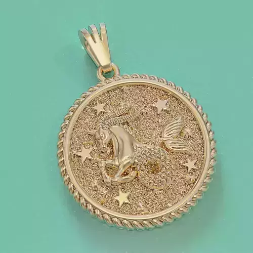 Horoscope Capricorn pendant 3D print model