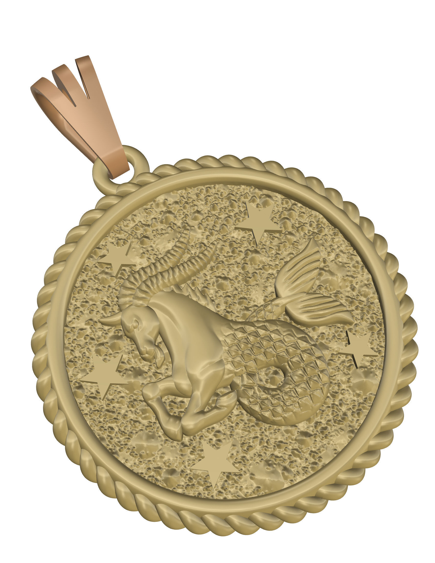 Horoscope Capricorn pendant 3D print model_18