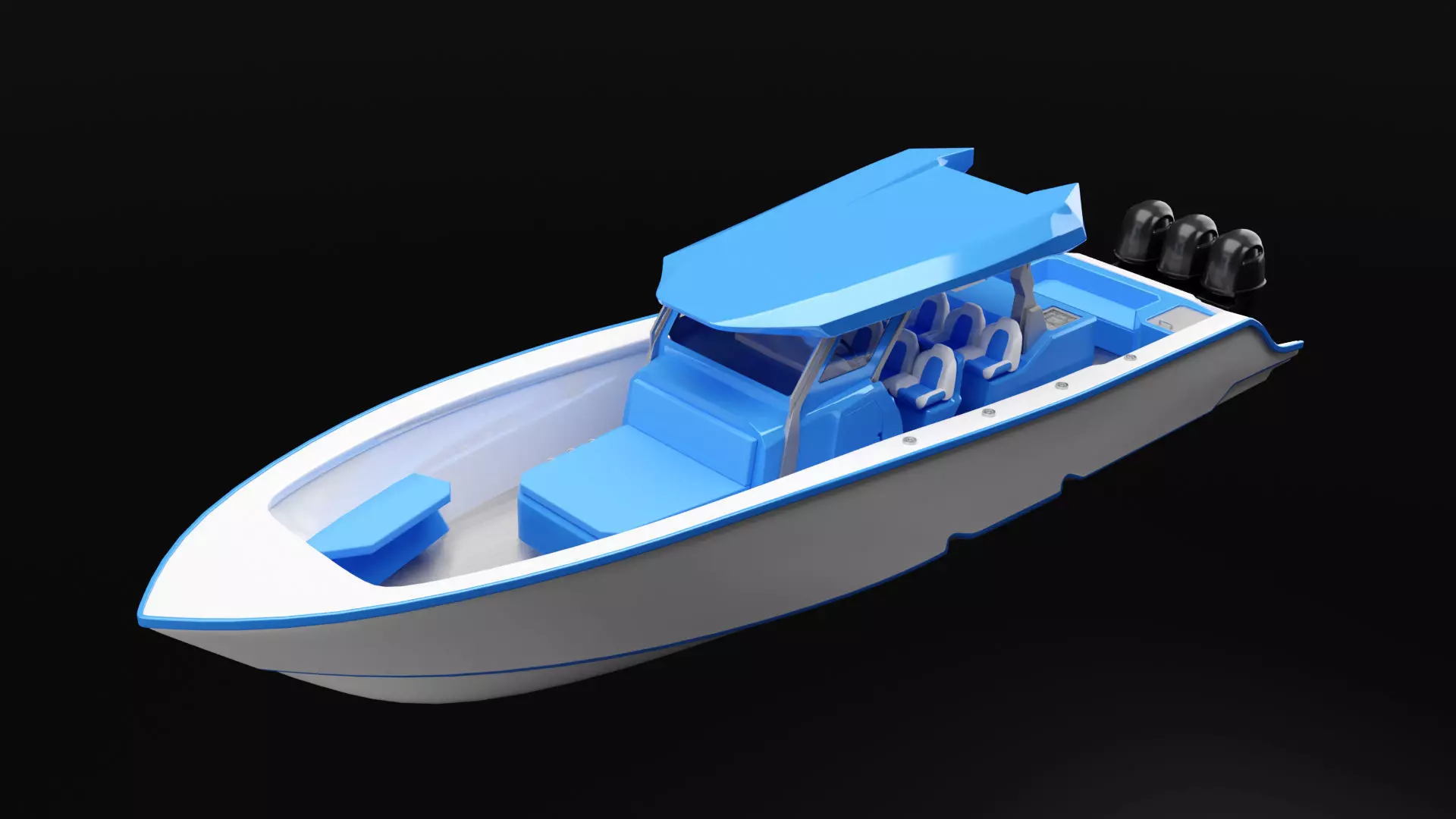 Sport Fishing Boat 3D model_0