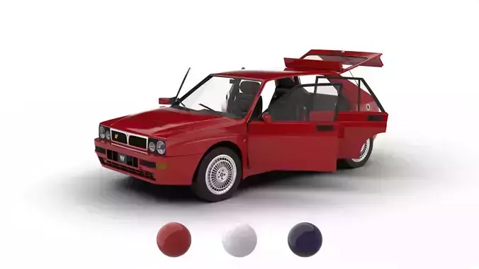 Lancia Delta HF Integrale Evoluzione 1 1987 HQ 3d model 3D model