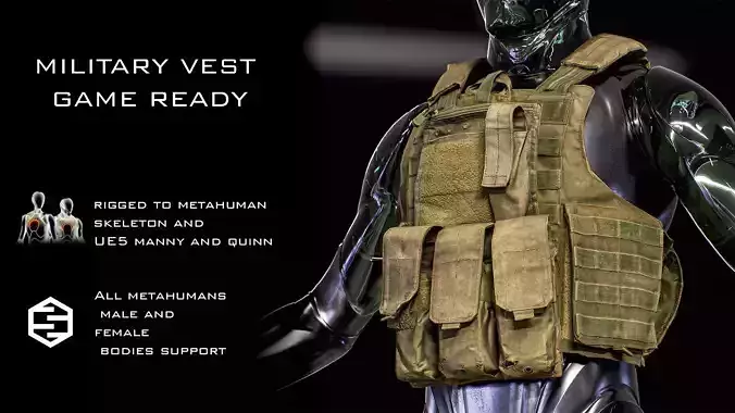 Military vest 01 - All MH Bodies and UE5 SK - Rigged LP 