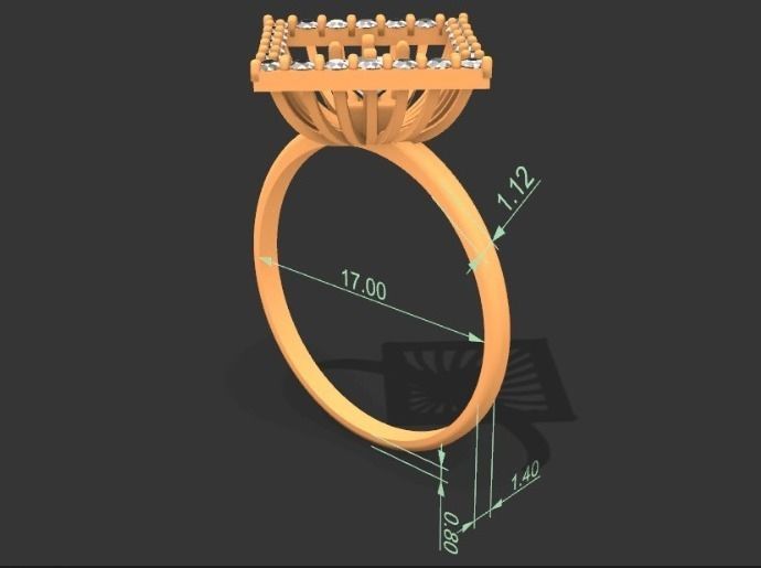 Diamond Ring model 3D print model_2