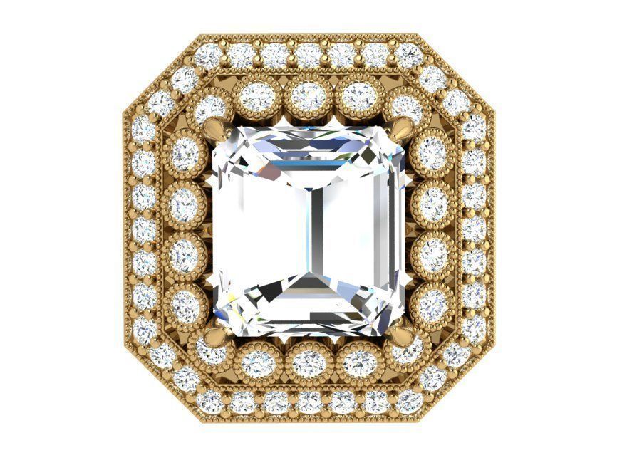 Octagonal Halo Ring 4163 3D print model_3