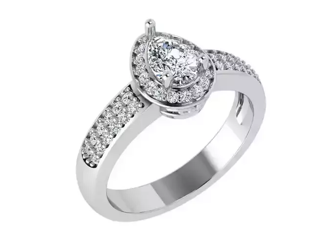Pear Halo Ring 4164