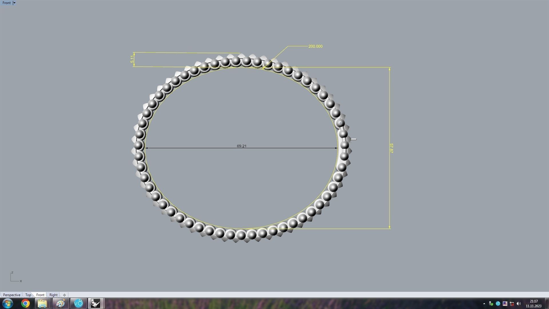 Clash Bracelet Wrist Measurment 200 mm 3D print model_18