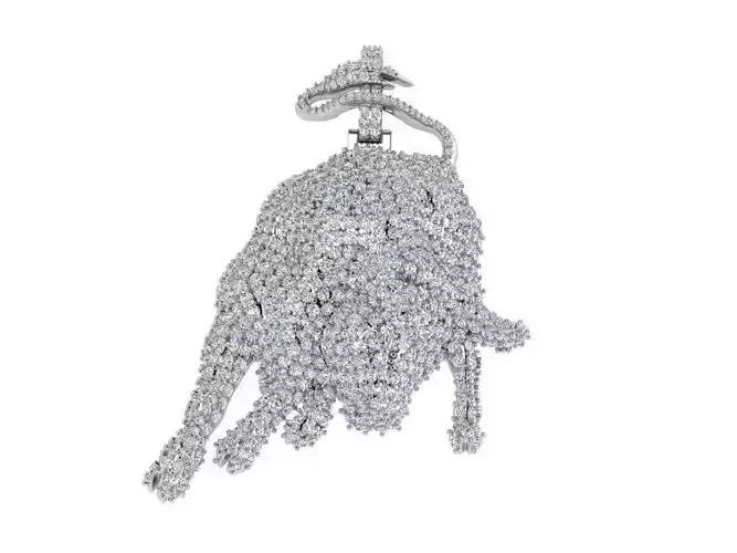 Bull French Pave Pendant 4167