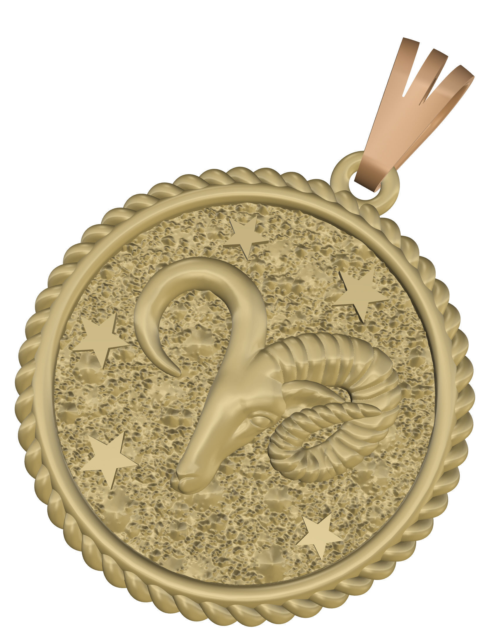 Horoscope Aries pendant 3D print model_14