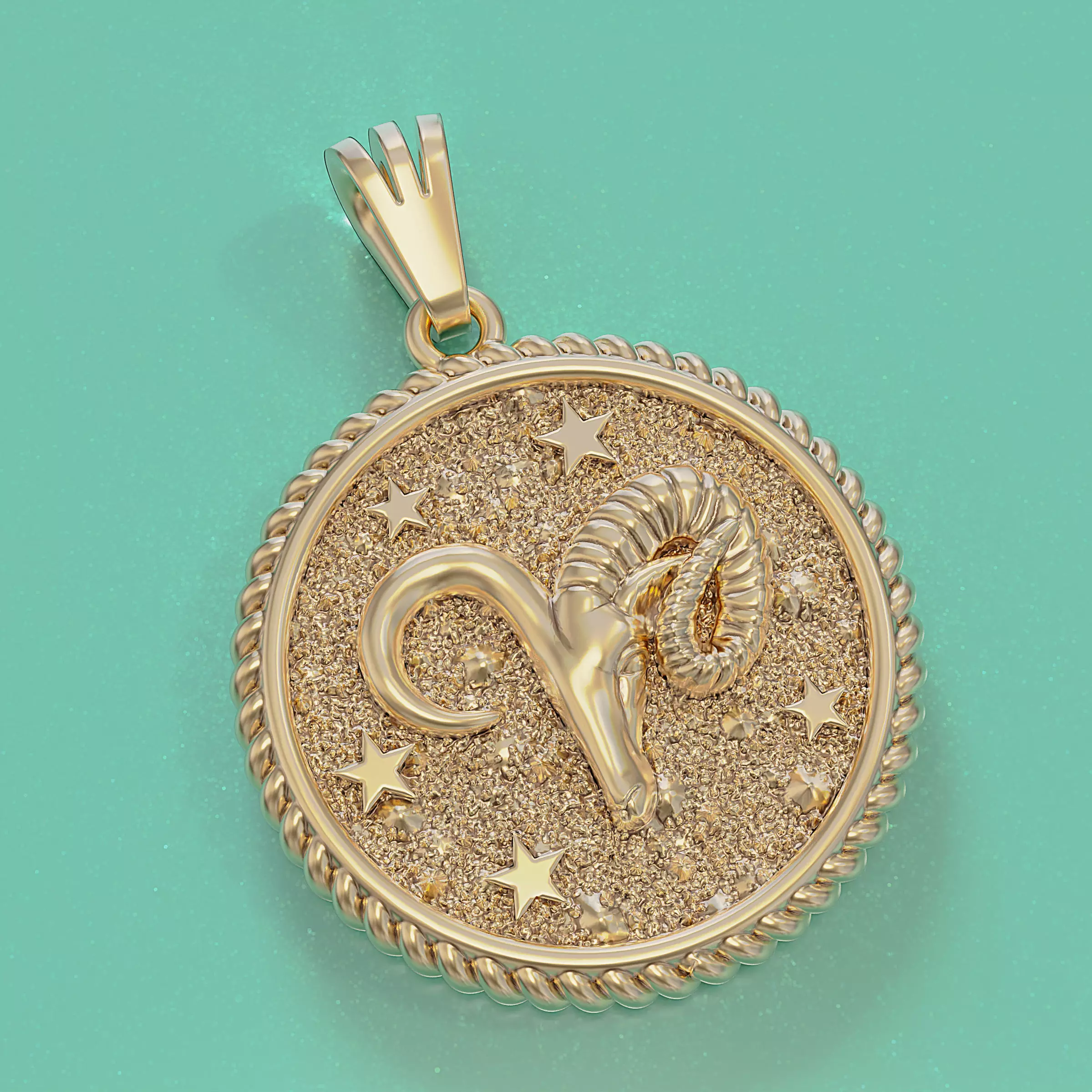 Horoscope Aries pendant 3D print model_0