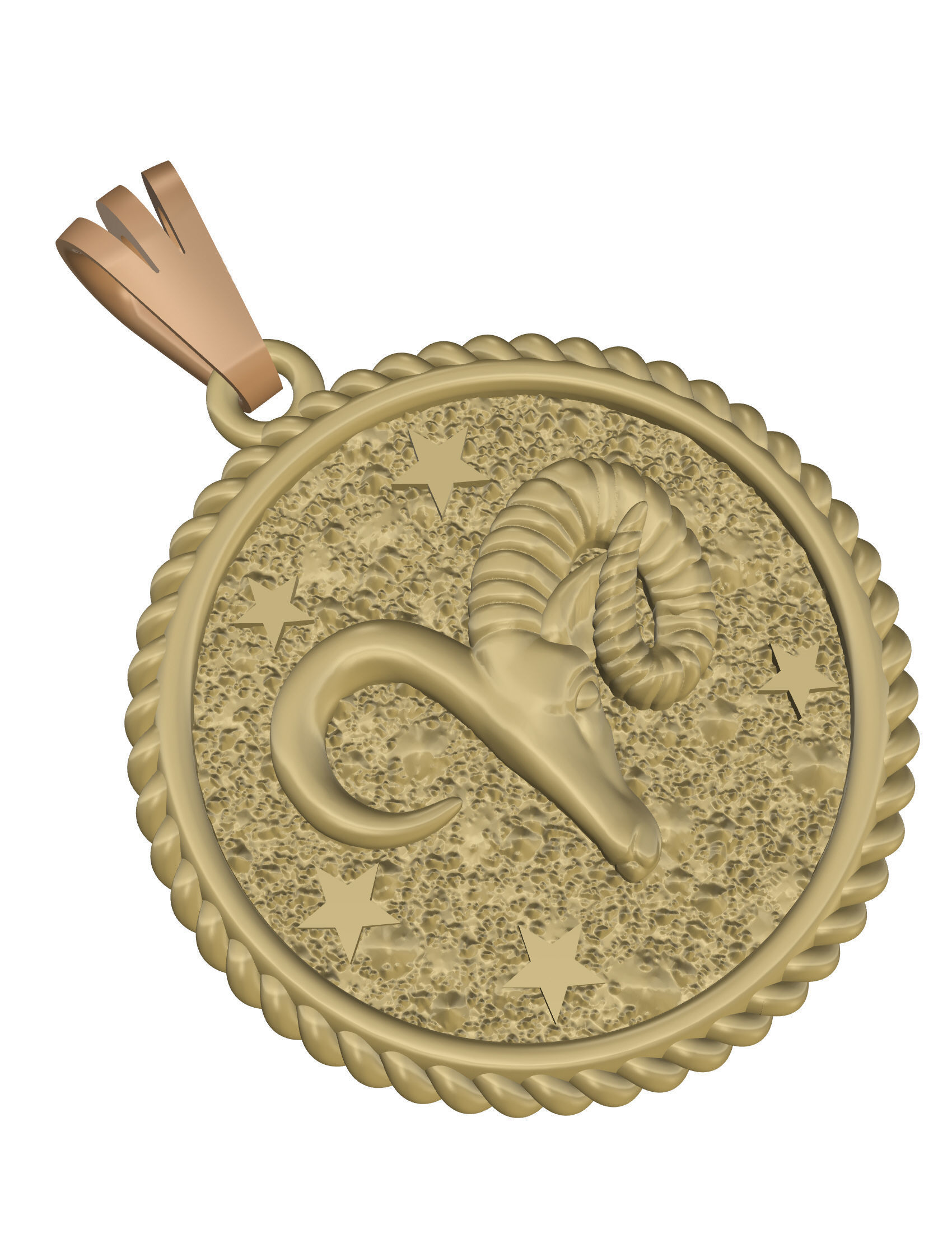 Horoscope Aries pendant 3D print model_12