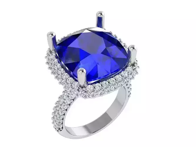 Sapphire Halo Ring 4171