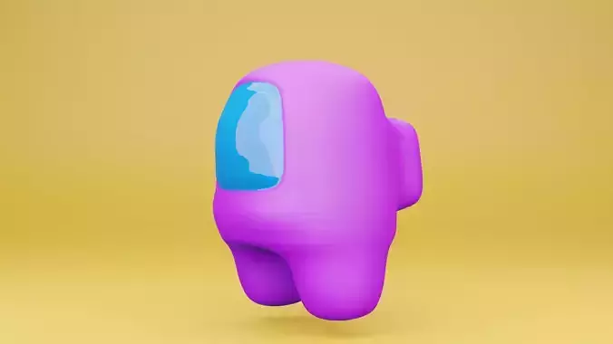 3D render Game Among Us purple body
