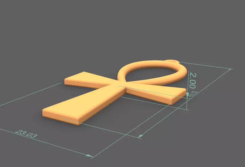 Ankh key pendant model 3D print model