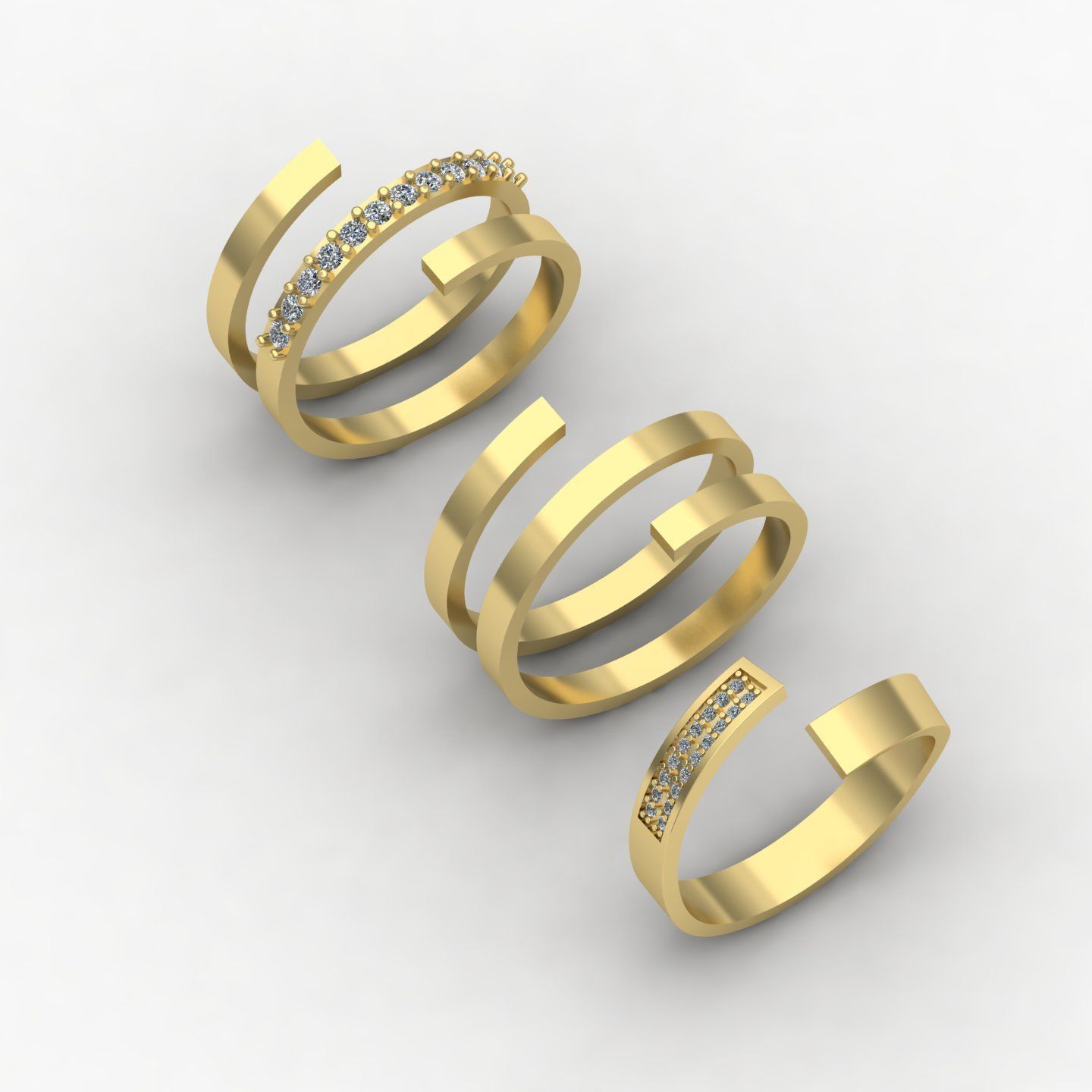 Twisted rings  3D print model_1