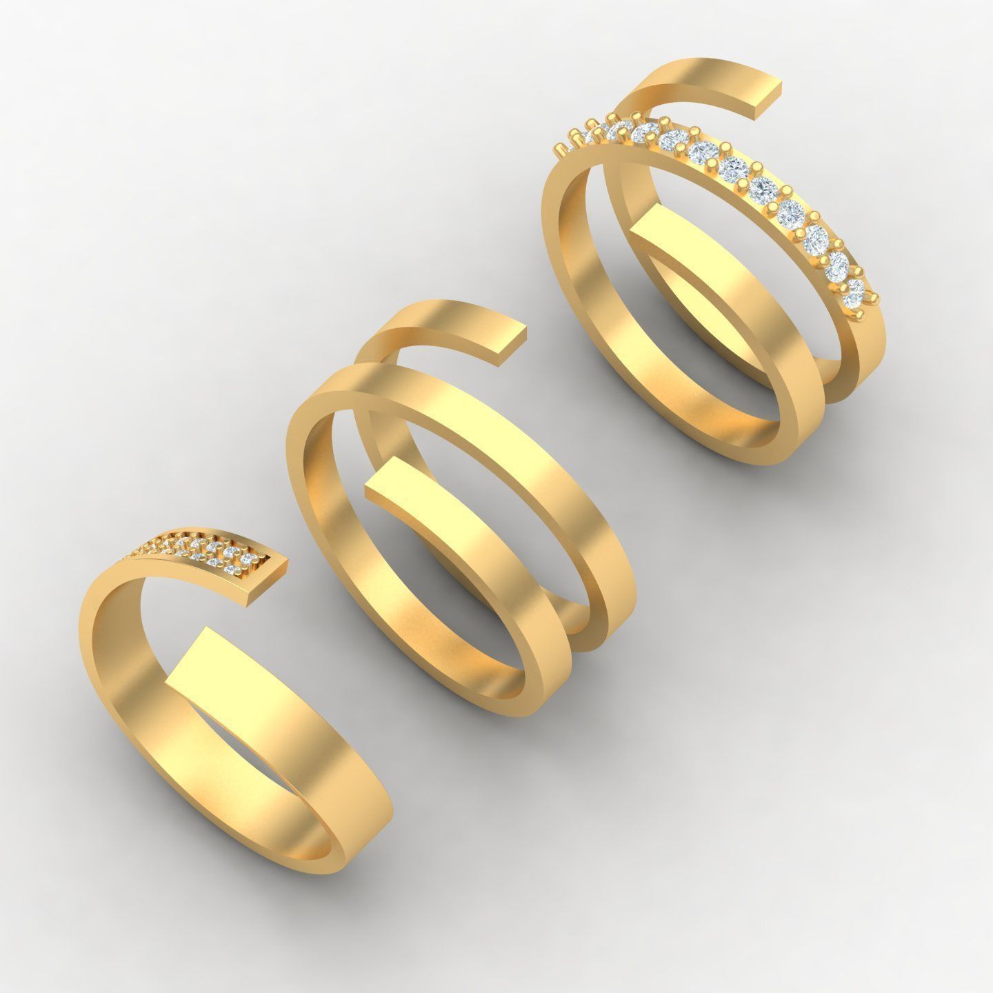 Twisted rings  3D print model_5